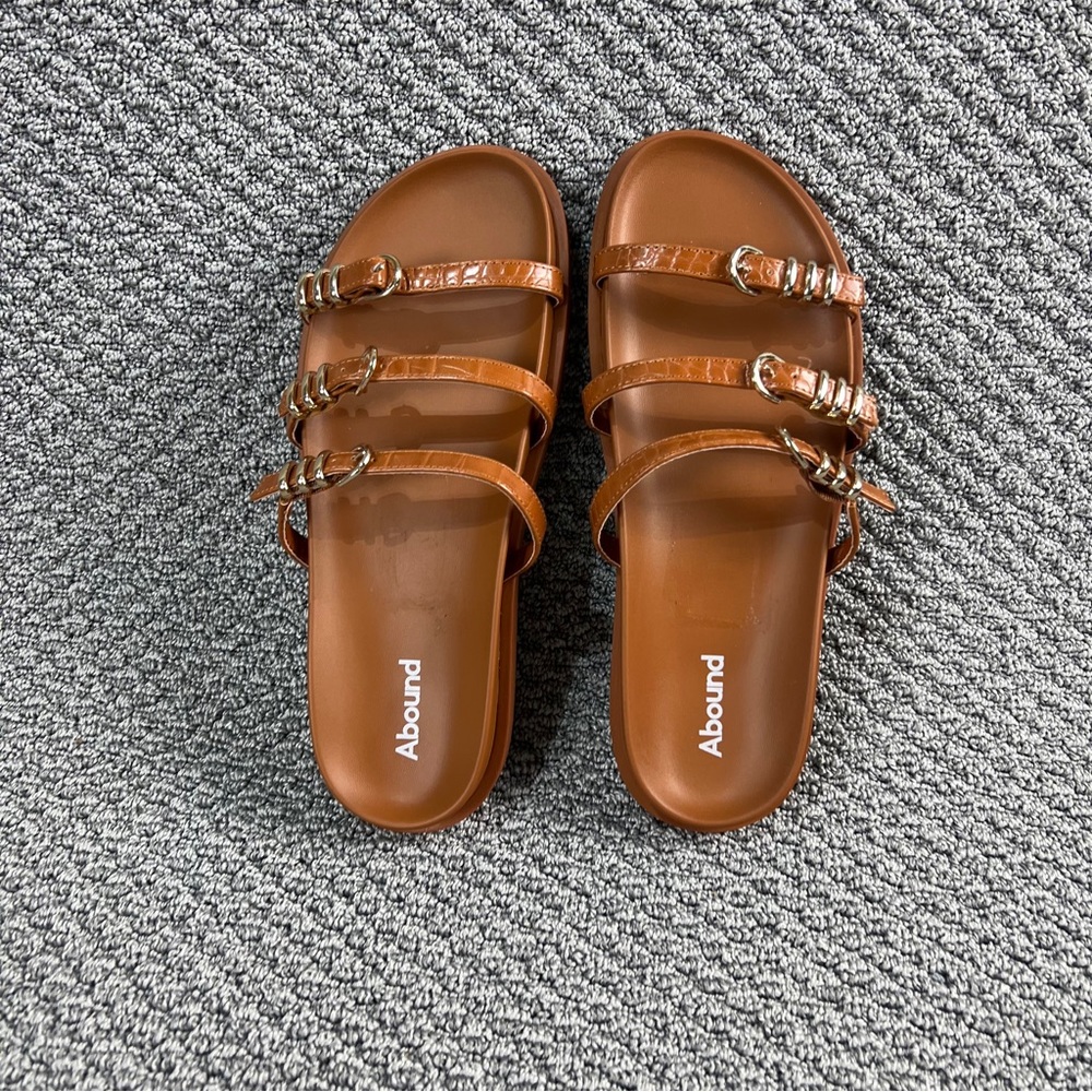 Abound Brown Strappy Sandals NWOT